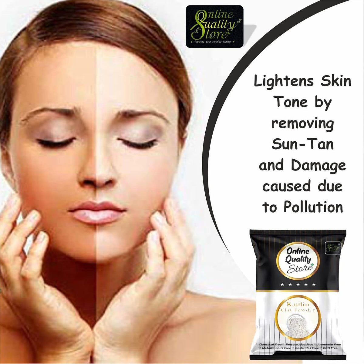 Online Quality Store natural Kaolin Clay Powder |China clay - For Acne, Blackheads |Face Masks |kaolin clay powder for face organic |Kaolin Powder for Skin |china clay powder |face care products,100g
