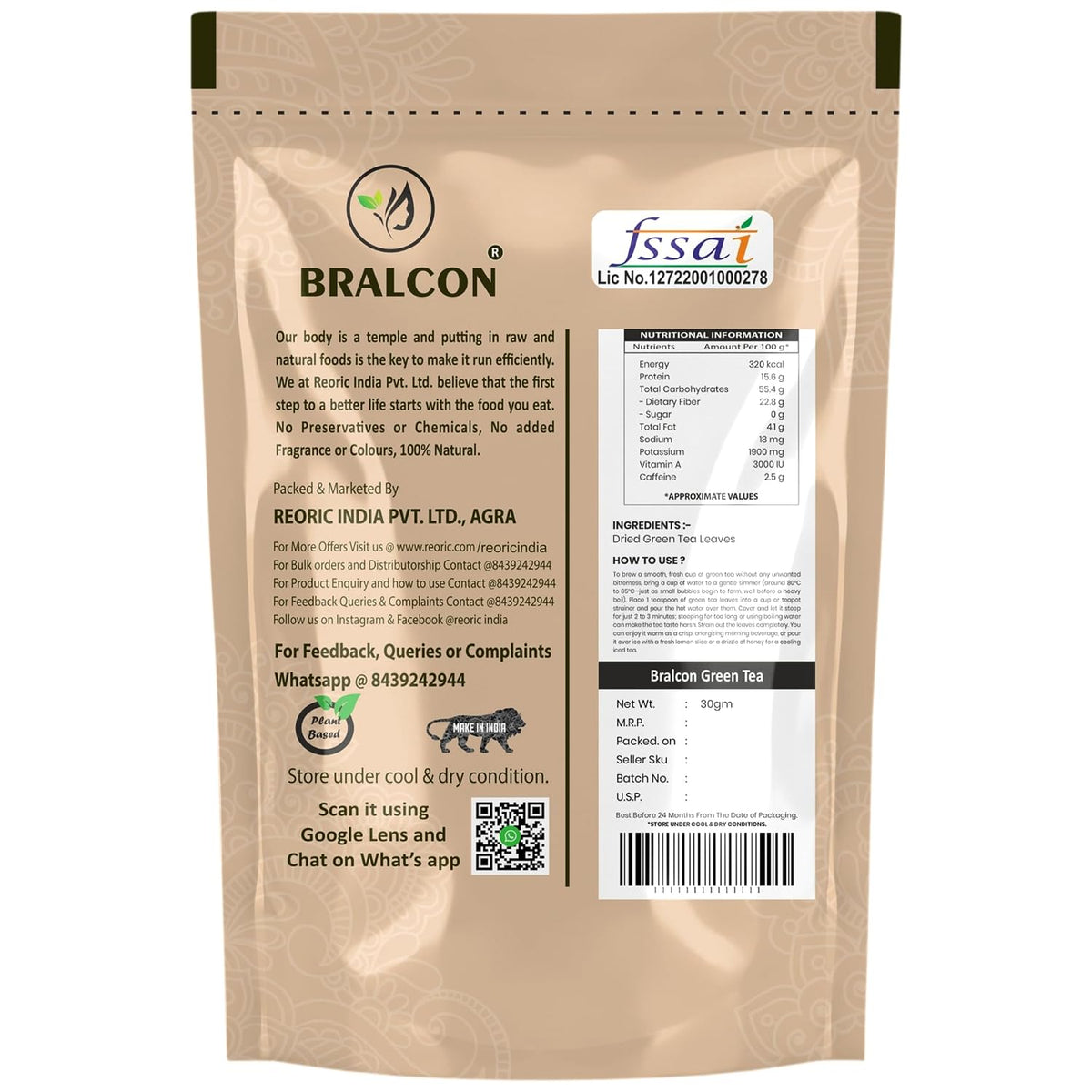 Bralcon Green Tea 30g