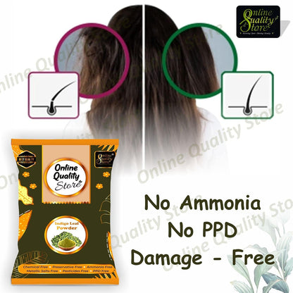 Online Quality Store Indigo powder for hair and Beard Dye - Black - Pure and Natural Lab tested (400 gram)