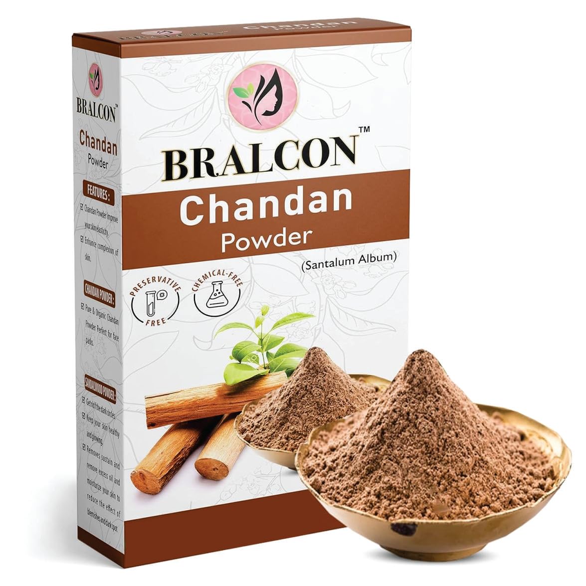 BRALCON Kasturi Haldi, Chandan, Orange, Mulethi Powder Combo-400g(100g x 4 Pack)