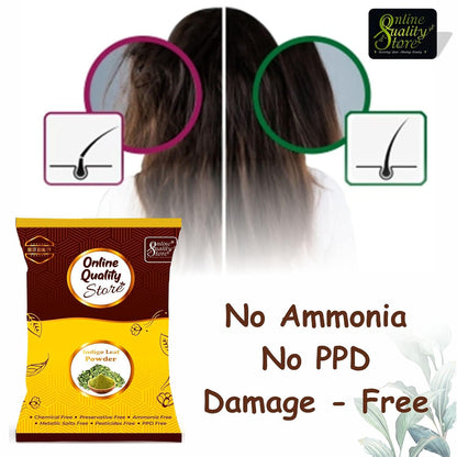 Online Quality Store Indigo powder for hair and Beard Dye - Black - Pure and Natural Lab tested (200 gram)