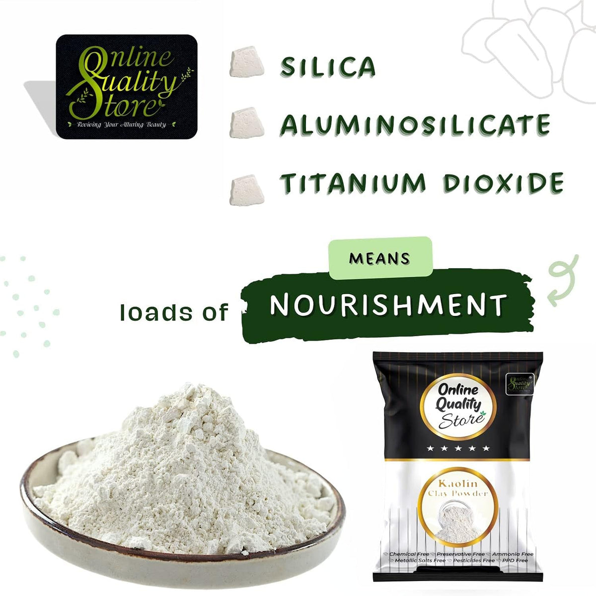 Online Quality Store natural Kaolin Clay Powder |China clay - For Acne, Blackheads |Face Masks |kaolin clay powder for face organic |Kaolin Powder for Skin |china clay powder |face care products,100g