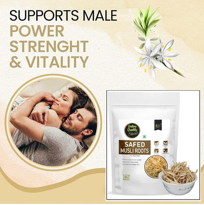 Online Quality Store Safed Musli Roots-100g|Natural White Musli|Swet Musli |Chlorophytum Borivilianum