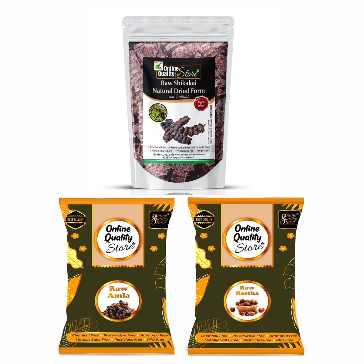 Online Quality Store reetha amla shikakai combo raw form |raw reetha for hair |Aritha|Reetha|Ritha|Soapnuts (Sapindus Mukorossi) |Indian Gooseberry |dried Shikakai, Acacia Concinna |reetha amla shikakai raw shampoo |hair pack(1400g,family pack)