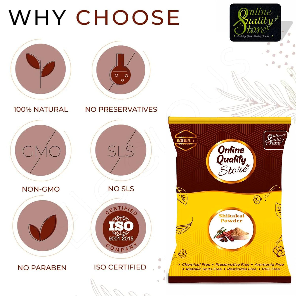 Online Quality Store Shikakai Powder for Hair (200g)
