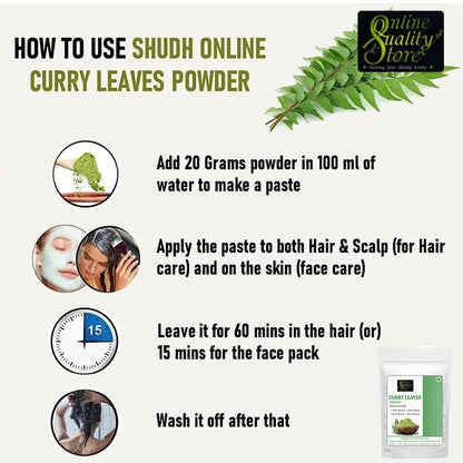 Online Quality Store Curry Leaves Powder -100g | Curry Patta Powder for hair growth, Eating