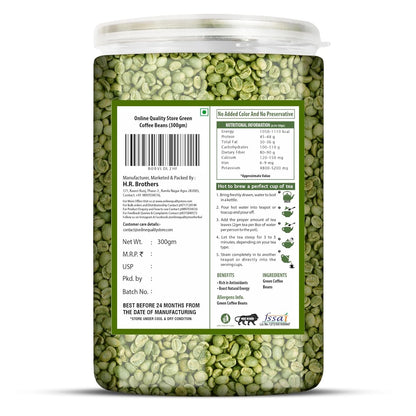 Online Quality Store Green Coffee Beans - 300g | Pure & Natural Coffee Beans for Weight Loss Management
