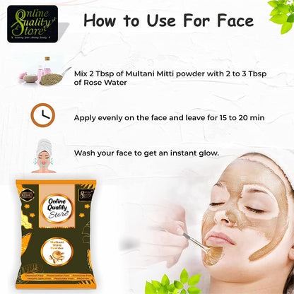 Online Quality Store Herbal Multani Mitti or Fuller Earth Stone, 400g