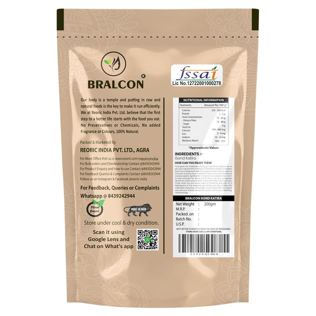 BRALCON Gond Katira Pure (Edible Gum) -200g