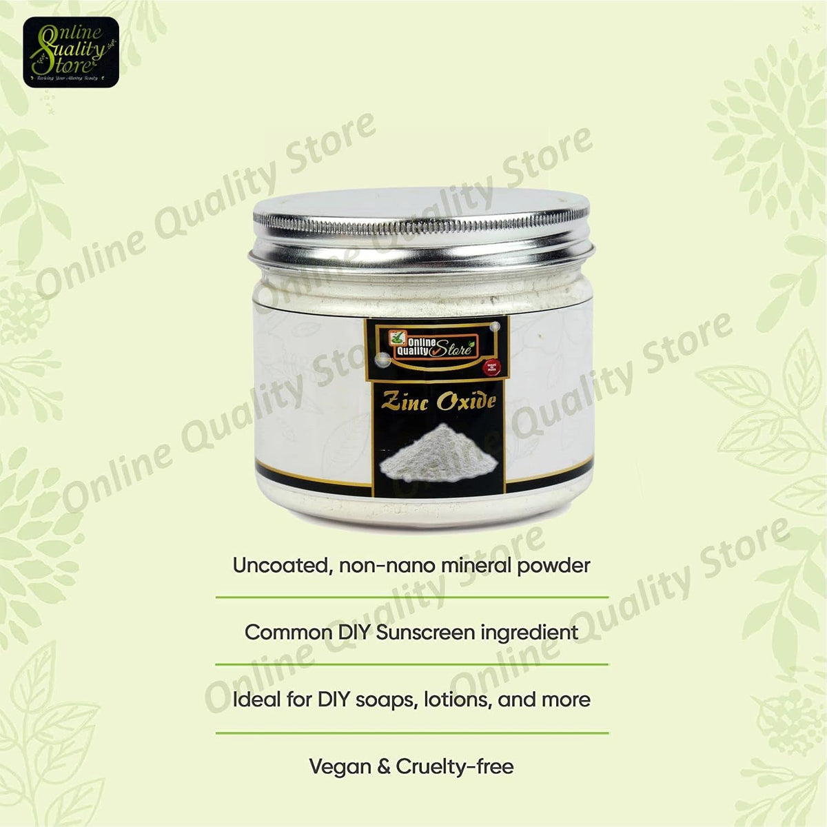 Online Quality Store Zinc Oxide Powder for face Pack, Skin Care , 150g |zinc oxide powder for skin |zinc oxide |zinc oxide powder for face|zno powder |zno nano particles |zinc oxide sunscreen |zinc oxide powder for painting