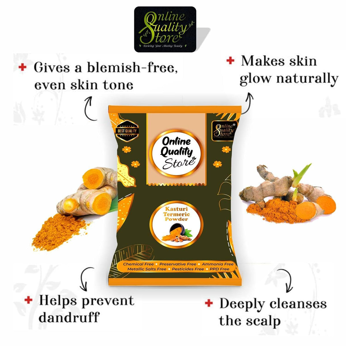 Online Quality Store Kasturi Turmeric Powder for Face Pack (400 Gm)