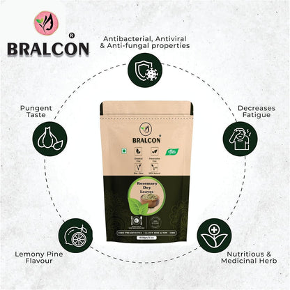 BRALCON Rosemary Dried Leaves - 100g | Rosemary Leaves for hair growth, Seasoning Food & Herbal Tea
