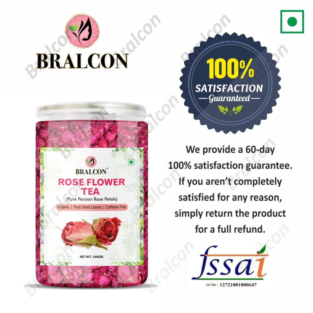 BRALCON Organic Rose Flower Tea - 100g