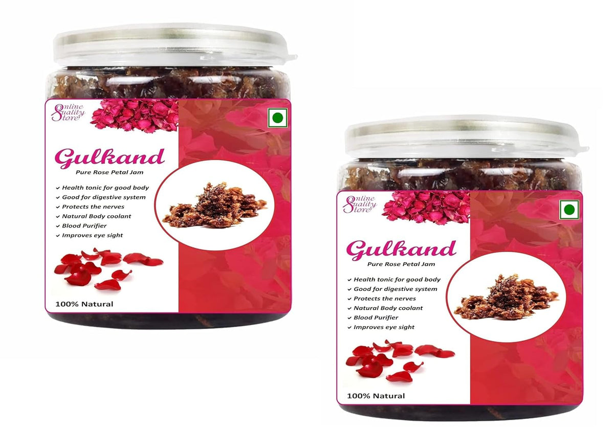 Online Quality Store Natural Gulkand (Rose Petal Jam), 900g | Sun-Cooked Damask Rose Petals & Rock Sugar |Pure gulkand Organic| Gulkand for Paan