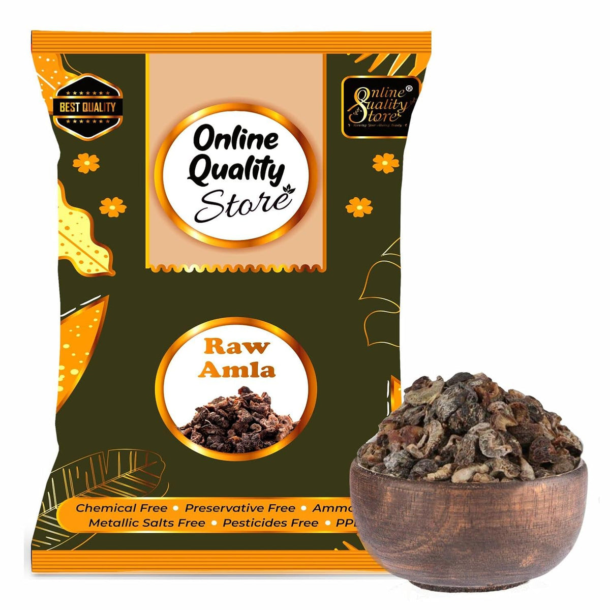 Online Quality Store Raw Amla For Hair Natural (Amla) Dried Form, 400g