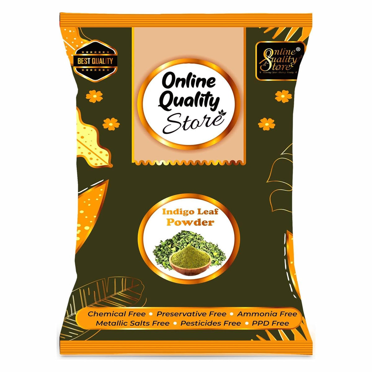 Online Quality Store Indigo powder for hair and Beard Dye - Black - Pure and Natural Lab tested (400 gram)