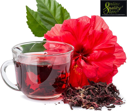 Online Quality Store Organic Hibiscus Flower Tea-100g | Caffeine Free Herbal Tea | Improve Digestion