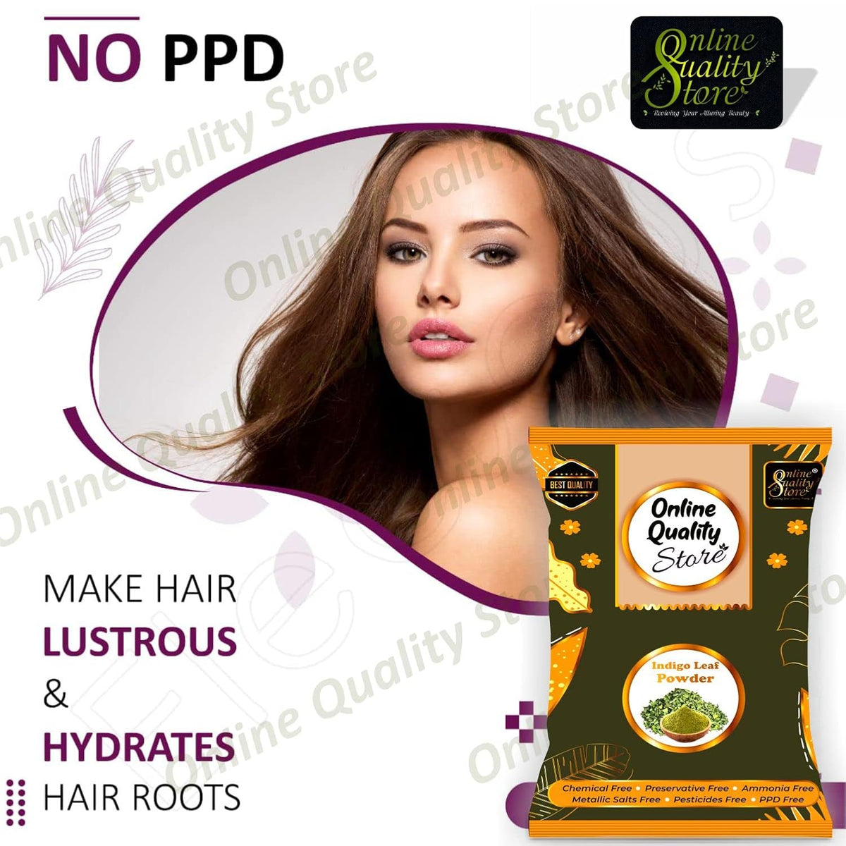 Online Quality Store Indigo powder for hair and Beard Dye - Black - Pure and Natural Lab tested (400 gram)