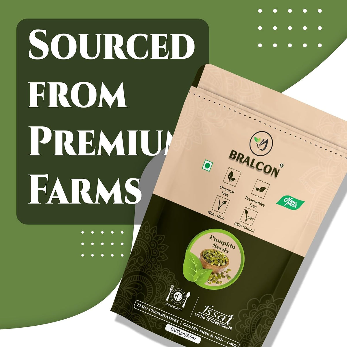 BRALCON Organic Pumpkin Seeds - 100g