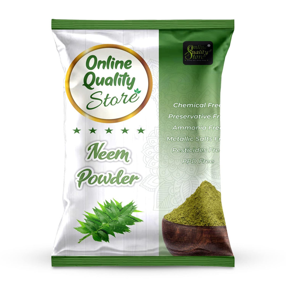 Online Quality Store Organic Neem Leaves Powder (50g) + Rose Petals Powder (50g) + Orange Peel Powder(50g), 150g