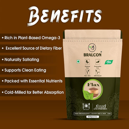 BRALCON Raw Organic Seeds Combo (Flax Seeds -100g, Chia Seeds -100g)
