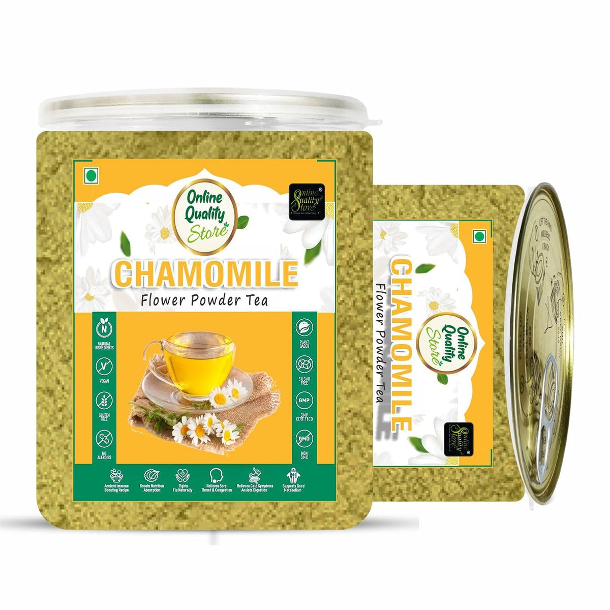 Online Quality Store Chamomile Flower Powder Tea - 100g | Chamomile Tea Powder Caffeine Free Herbal Tea