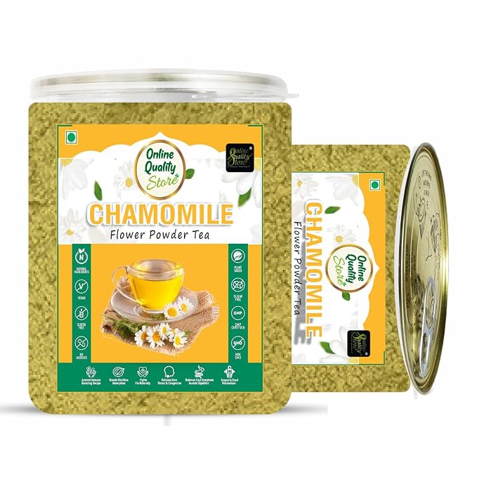 Online Quality Store Chamomile Flower Powder Tea - 100g | Chamomile Tea Powder Caffeine Free Herbal Tea