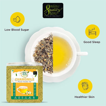 Online Quality Store Chamomile Flower Powder Tea - 100g | Chamomile Tea Powder Caffeine Free Herbal Tea