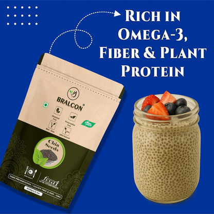 BRALCON Raw Unroasted Organic Chia Seeds -100gm(Pack of 2)