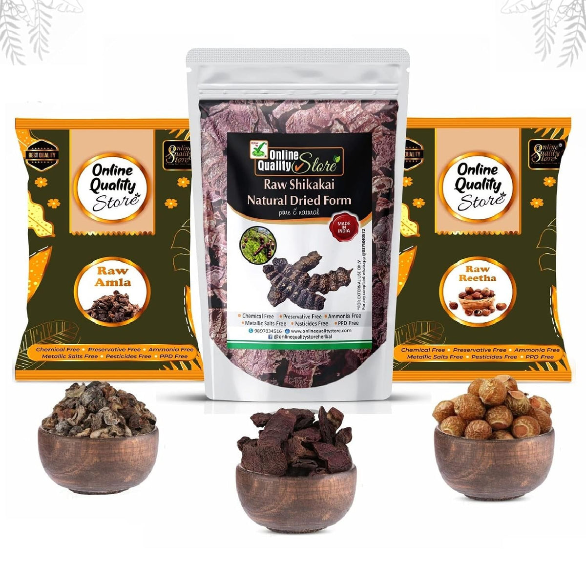 Online Quality Store reetha amla shikakai combo raw form |raw reetha for hair |Aritha|Reetha|Ritha|Soapnuts (Sapindus Mukorossi) |Indian Gooseberry |dried Shikakai, Acacia Concinna |reetha amla shikakai raw shampoo |hair pack(1400g,family pack)