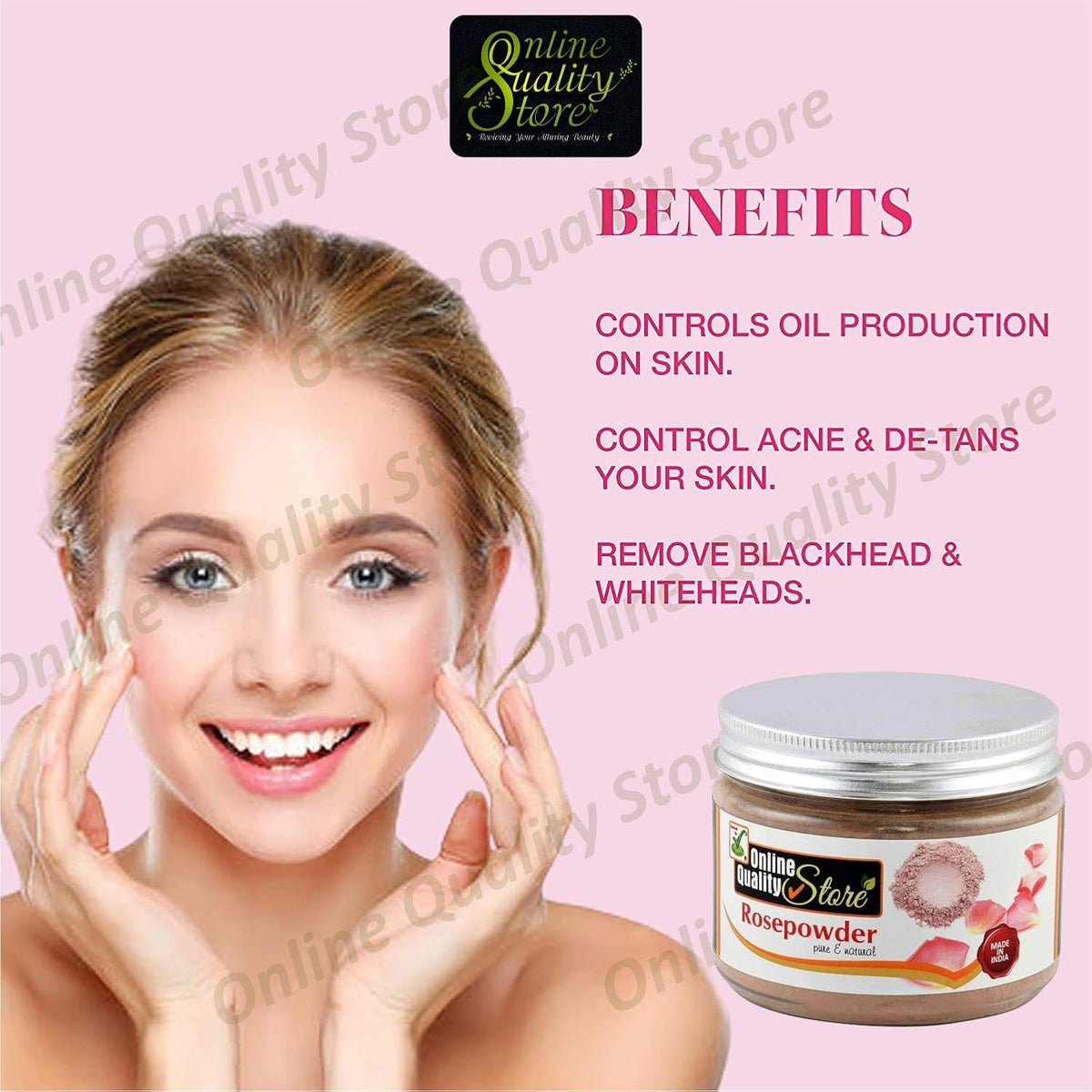 Online Quality Store Rose Petal Powder |Rosoideae |Rosa Centifolia, Gulab for Face Pack, rose petal powder for skin & for Skin Care, Face Pack |face care product |Hair Care,125g