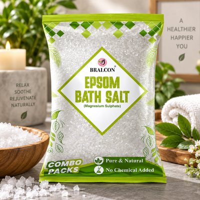 BRALCON Epsom Salt for Foot Soak & Bath - 400g | Natural Bath Salt for Relaxation & Soothing Experience | Bath Salt for Spa, Foot Care & Daily Wellness Use