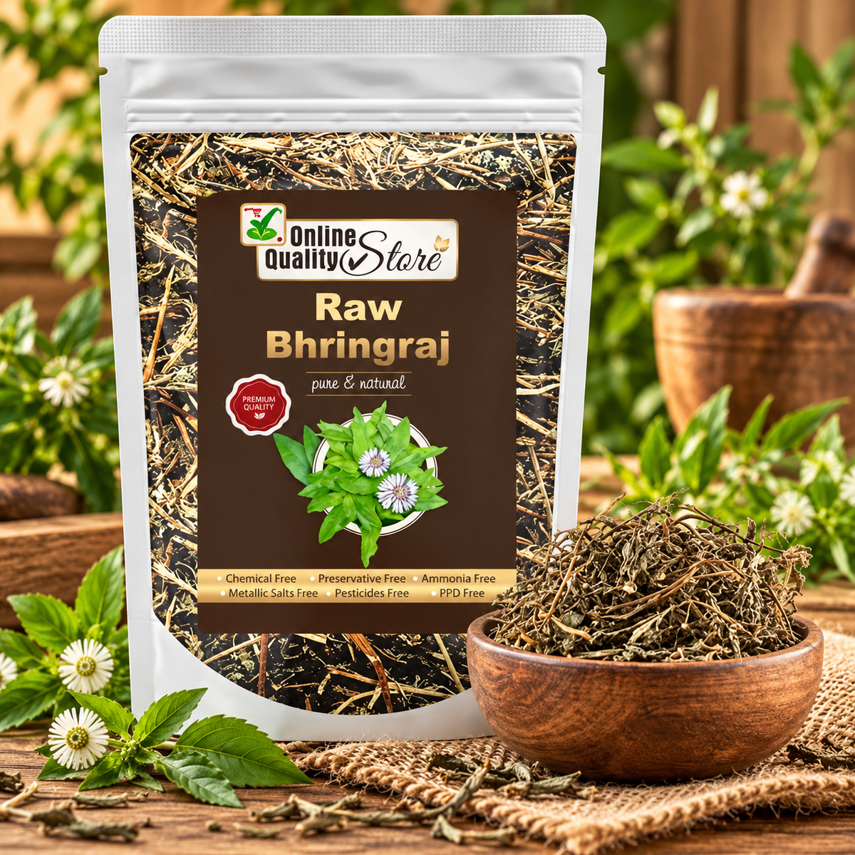 Online Quality Store raw bringaraj/bringraj dry leaves/Bhringraj Leaves/Bhangra - Eclipta Alba/False Daisy/Keshraj-200g