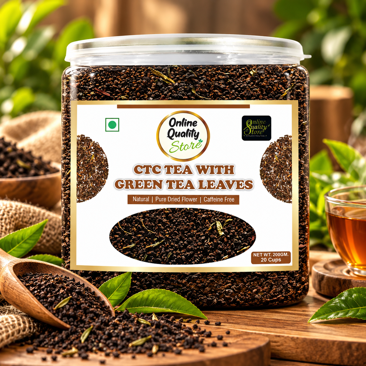 Online Quality Store CTC Tea With Green Tea Leaves - 200g | Chai Patti | Chai | Tea | Tea Leaf | Premium Tea | Assam CTC Tea | Milk Tea