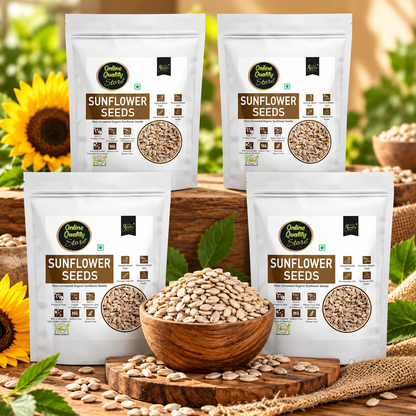 Online Quality Store Organic Sunflower Seeds-400g(100g x 4 Pack)|Protein & Fiber Rich Sunflower Seeds