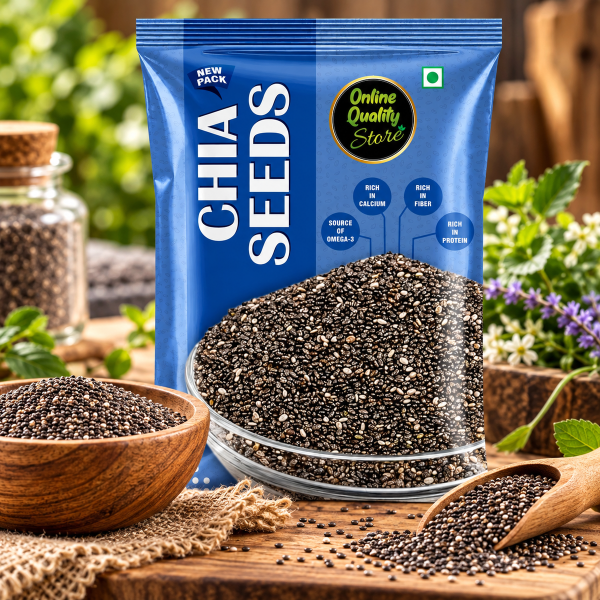 Online Quality Store Organic Chia Seeds -100gm | Omega 3 and rich in Fiber, Calcium & Protien