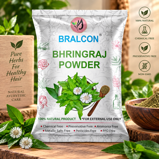 BRALCON Bhringraj Powder for Hair Oil, Hair Masks & Packs (100g) - 100% Natural, Chemical Free