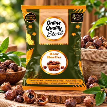 Online Quality Store Raw Reetha For Hair Natural (Ritha) Dried Form, 400g