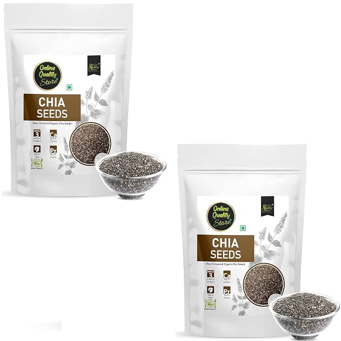 Online Quality Store Organic Chia Seeds -200gm(2x100gm) |Omega 3 and rich in Fiber, Calcium & Protien