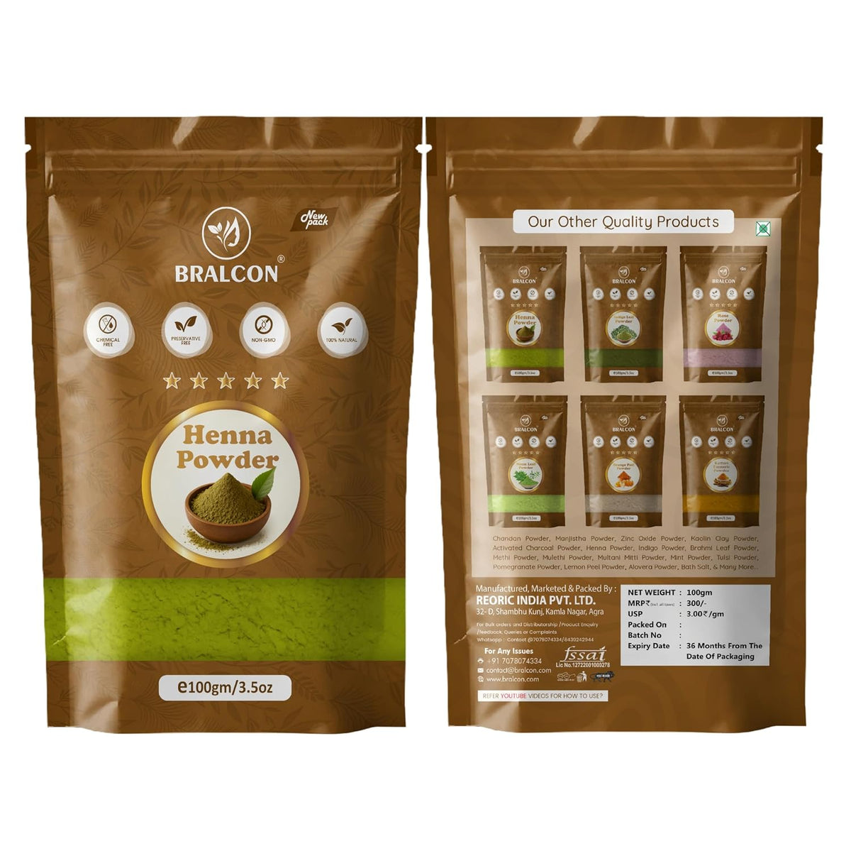 BRALCON Henna Powder  -100g