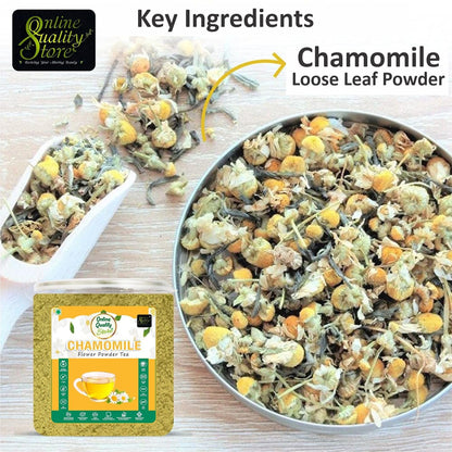 Online Quality Store Chamomile Flower Powder Tea - 100g | Chamomile Tea Powder Caffeine Free Herbal Tea