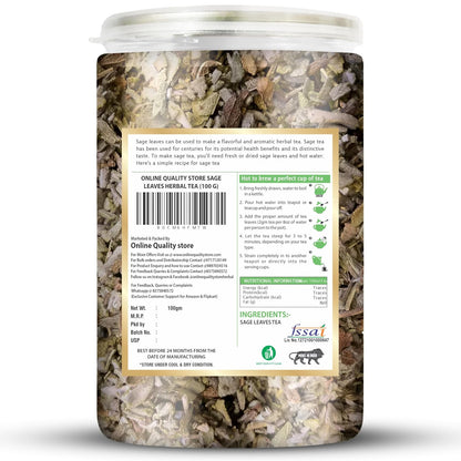 Online Quality Store Dried Sage Leaves Tea 100gm | 100% Pure & Original Sage Leaves Herbal Tea
