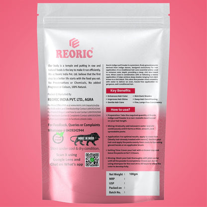 REORIC Henna Powder 100g and Indigo Leaf Powder 100g Combo