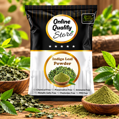 Online Quality Store Indigo powder for hair and Beard Dye - Black - Pure and Natural Lab tested (100 gram)