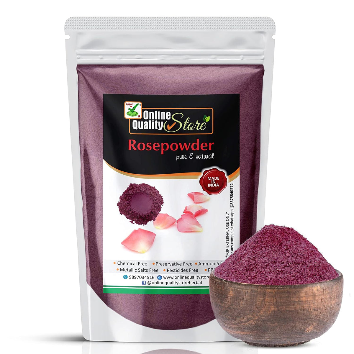 Online Quality Store multani mitti powder +Chandan Powder +Orange Peel Powder +Neem Powder +Rose Powder +free Pure Rose Water |Fuller's Earth , Bentonite Clay |sandalwood powder |santra chilka powder |face pack powder ,900g
