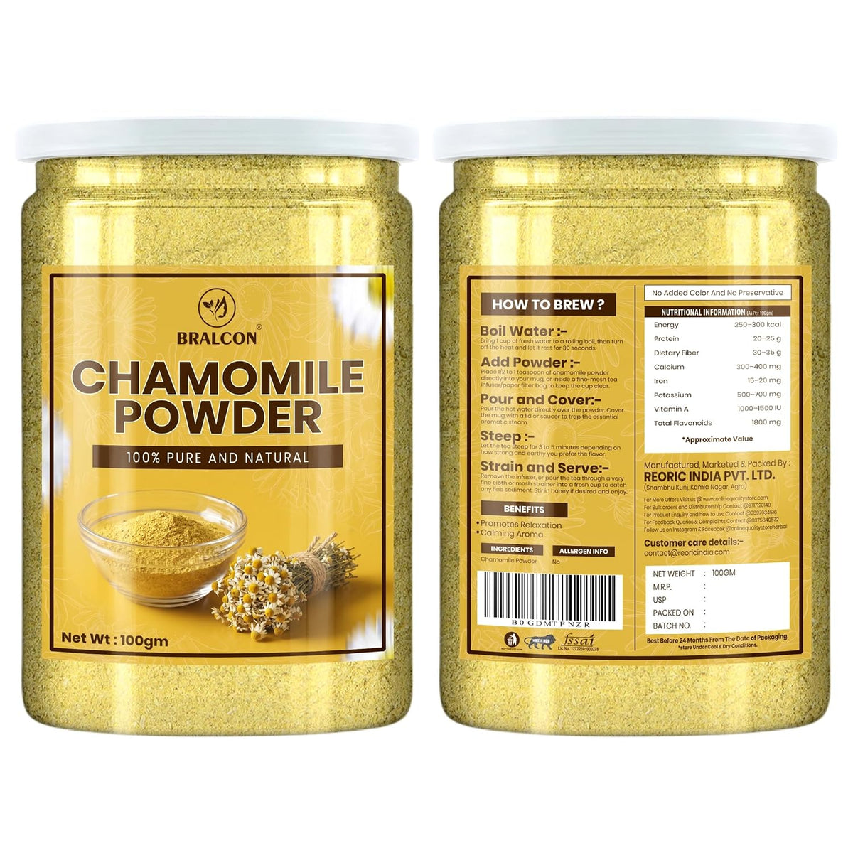 BRALCON Pure Chamomile Powder -100g