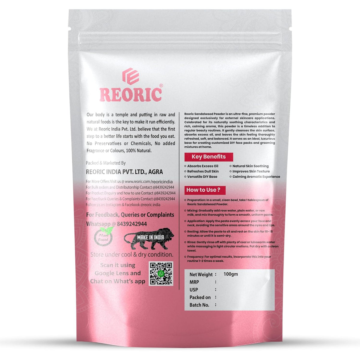 REORIC Sandalwood Powder -100g