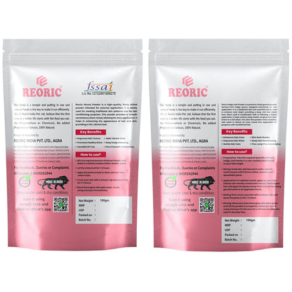 REORIC Henna Powder 100g and Indigo Leaf Powder 100g Combo