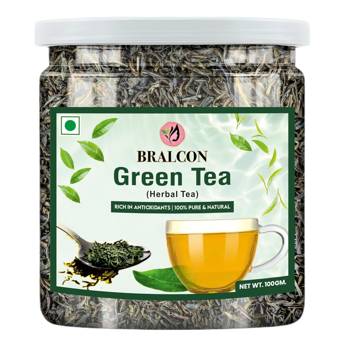 BRALCON Herbal Tea Combo Pack- Green Tea, Lemongrass, Hibiscus Flower, Rosemary, 100g Each