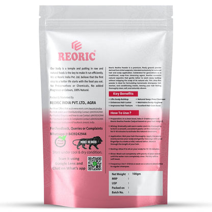 REORIC Reetha Powder for Hair Wash & Scalp Care -100g